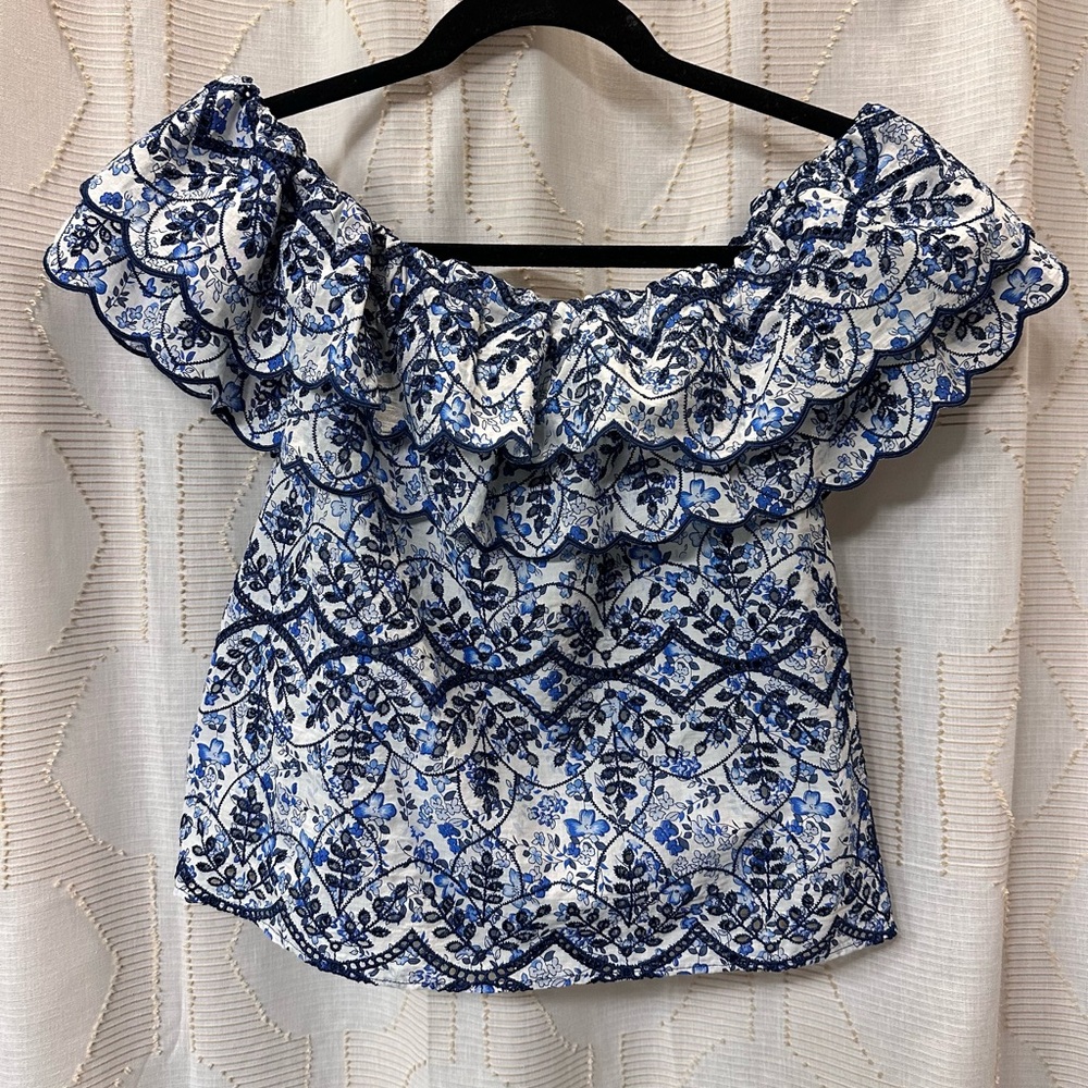 Sézane Leilani Off-Shoulder Blouse 40 (8) - Picture 3 of 11